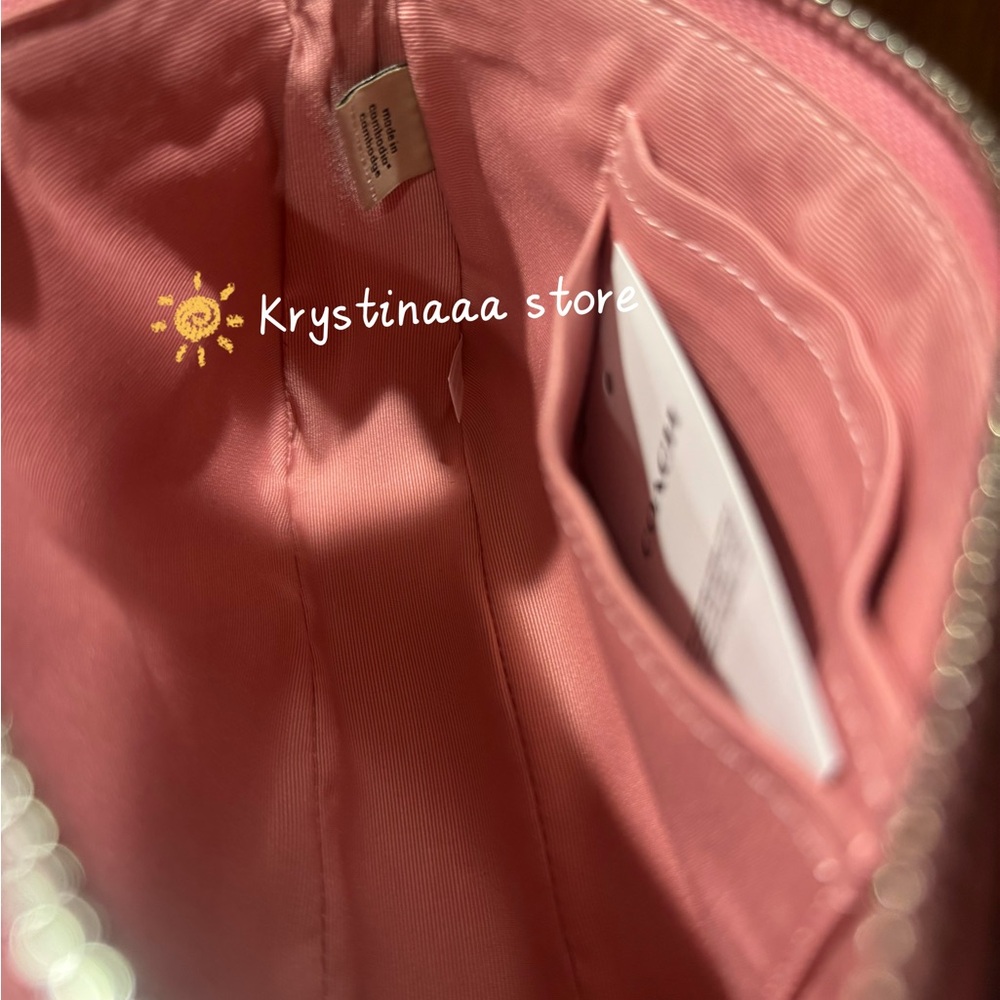 NWT Coach Nolita 19 In Signature Leather With Heart Charm CCZ27❤️ in silver/pink - Picture 6 of 7